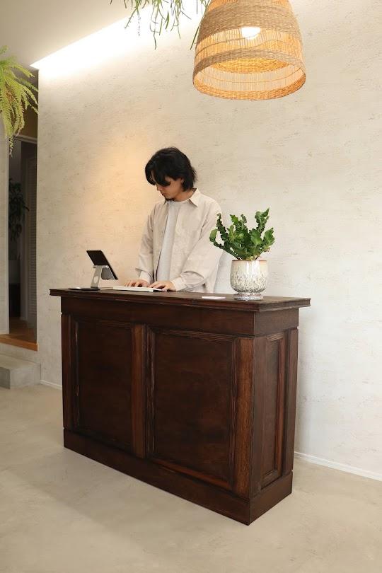 折畳みアンティークカウンター 折りたたみテーブル レジ台 キャッシャー 受付 ディスプレイ 店舗什器 マルシェ | 11枚目